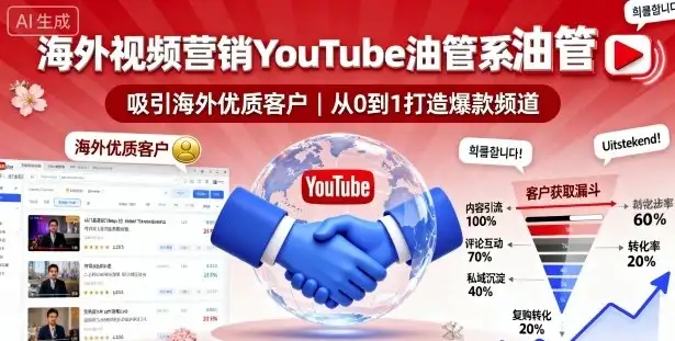 【精】海外视频营销YouTube油管系列课程,吸引海外优质客户-优优云创网 【精】海外视频营销YouTube油管系列课程,吸引海外优质客户-优优云创网
