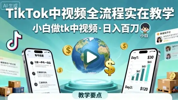 TikTok中视频全流程实操教学,小白做tk中视频,日入百刀-优优云创网 TikTok中视频全流程实操教学,小白做tk中视频,日入百刀-优优云创网