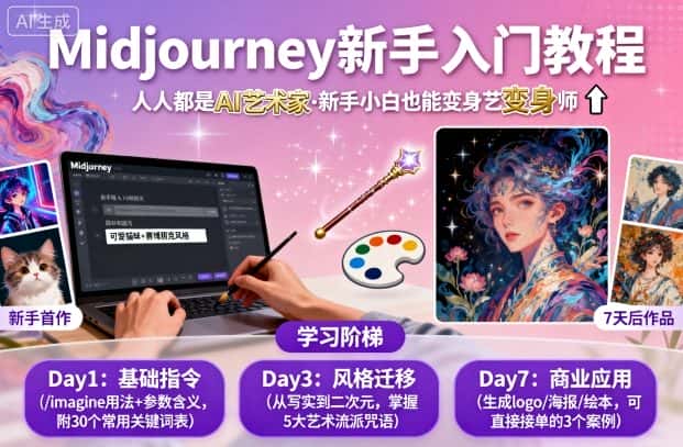 midjourney新手入门教程:人人都是AI艺术家,新手小白也能变身艺术大师-优优云创网 midjourney新手入门教程:人人都是AI艺术家,新手小白也能变身艺术大师-优优云创网
