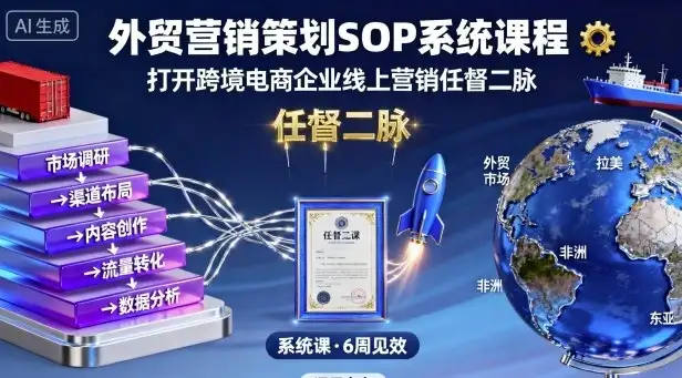 【精】外贸营销策划SOP系统课程,打开跨境电商企业线上营销任督二脉-优优云创网 【精】外贸营销策划SOP系统课程,打开跨境电商企业线上营销任督二脉-优优云创网