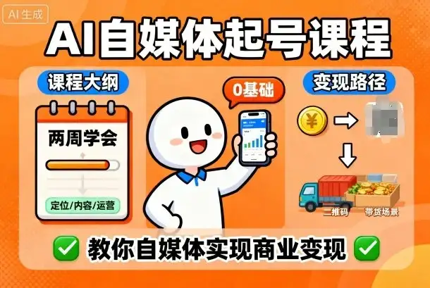 【精】AI自媒体起号课程,0基础小白两周学会,教你自媒体实现商业变现-优优云创网 【精】AI自媒体起号课程,0基础小白两周学会,教你自媒体实现商业变现-优优云创网