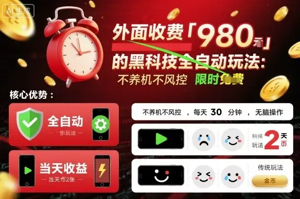 外面收费980的黑科技全自动玩法,不养机不风控,每天30分钟,无脑操作,当天收益2张【揭秘】-优优云创网 外面收费980的黑科技全自动玩法,不养机不风控,每天30分钟,无脑操作,当天收益2张【揭秘】-优优云创网