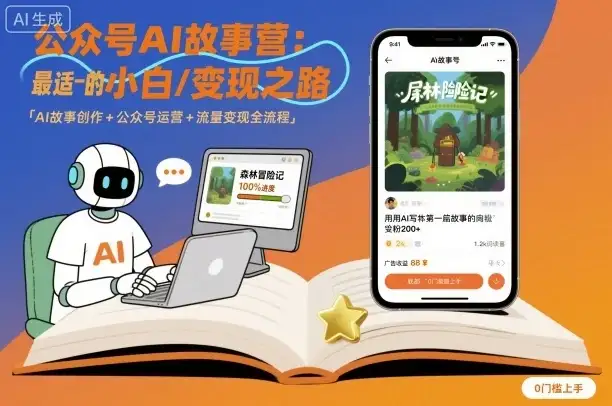 【精】公众号ai故事营,最适合小白的自媒体变现之路-优优云创网 【精】公众号ai故事营,最适合小白的自媒体变现之路-优优云创网