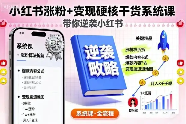 【精】小红书涨粉+变现硬核干货系统课,带你逆袭小红书-优优云创网 【精】小红书涨粉+变现硬核干货系统课,带你逆袭小红书-优优云创网