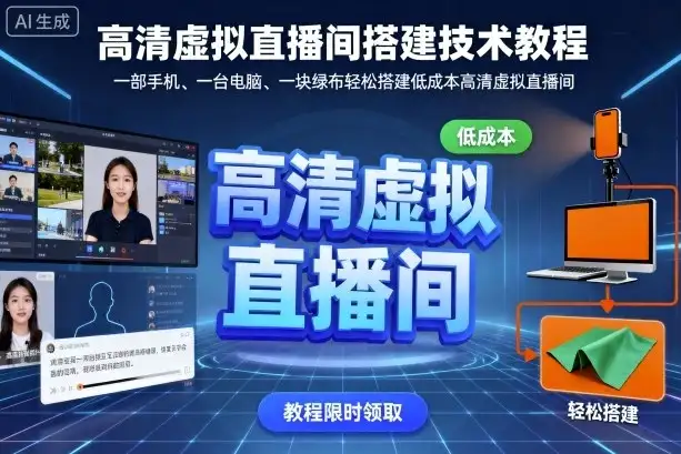 高清虚拟直播间搭建技术教程,一部手机、一台电脑、一块绿布轻松搭建低成本高清虚拟直播间-优优云创网 高清虚拟直播间搭建技术教程,一部手机、一台电脑、一块绿布轻松搭建低成本高清虚拟直播间-优优云创网