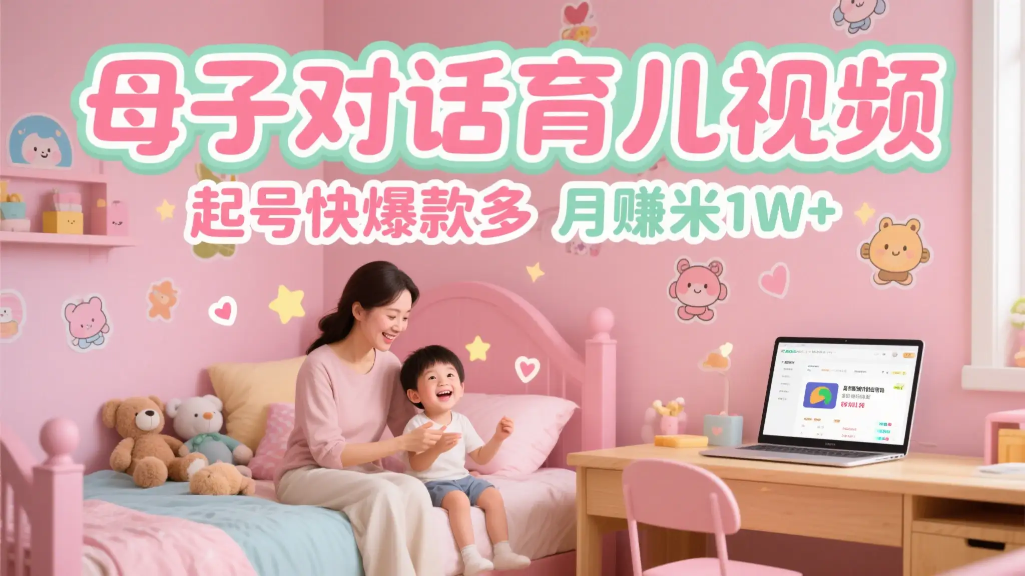 AI生成母子育儿对话视频,起号快爆款多,多渠道变现,日入1000+-优优云创网 AI生成母子育儿对话视频,起号快爆款多,多渠道变现,日入1000+-优优云创网