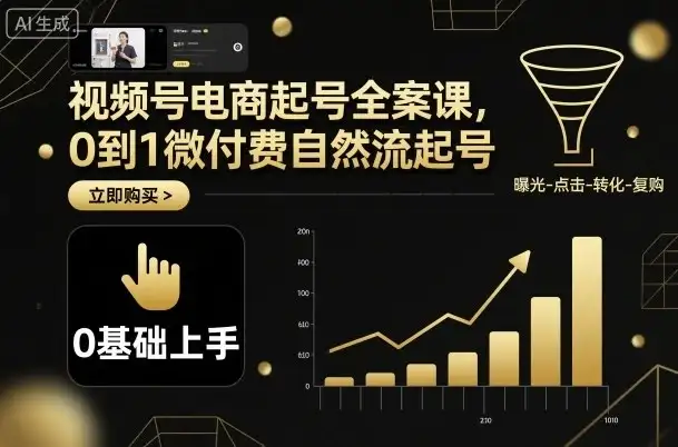 视频号电商起号全案课,0到1微付费自然流起号-优优云创网 视频号电商起号全案课,0到1微付费自然流起号-优优云创网