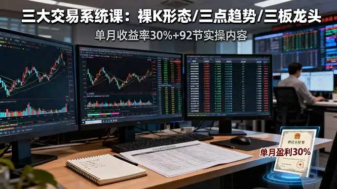 【精】三大交易系统课:裸K形态/三点趋势/三板体系,单月收益率30%+92节实操内容-优优云创网 【精】三大交易系统课:裸K形态/三点趋势/三板体系,单月收益率30%+92节实操内容-优优云创网