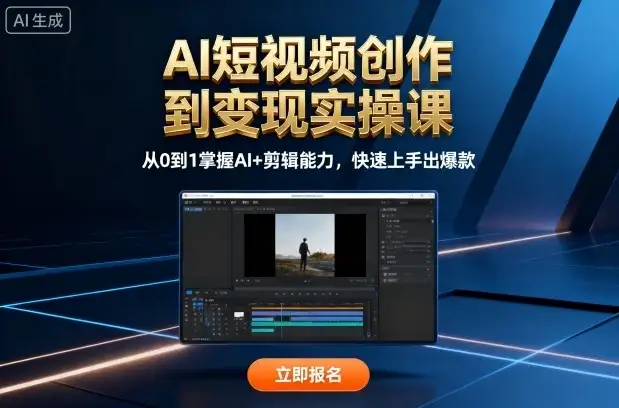 【精】AI短视频创作到变现实操课,从0到1掌握AI+剪辑能力,快速上手出爆款(更新10月)-优优云创网 【精】AI短视频创作到变现实操课,从0到1掌握AI+剪辑能力,快速上手出爆款(更新10月)-优优云创网