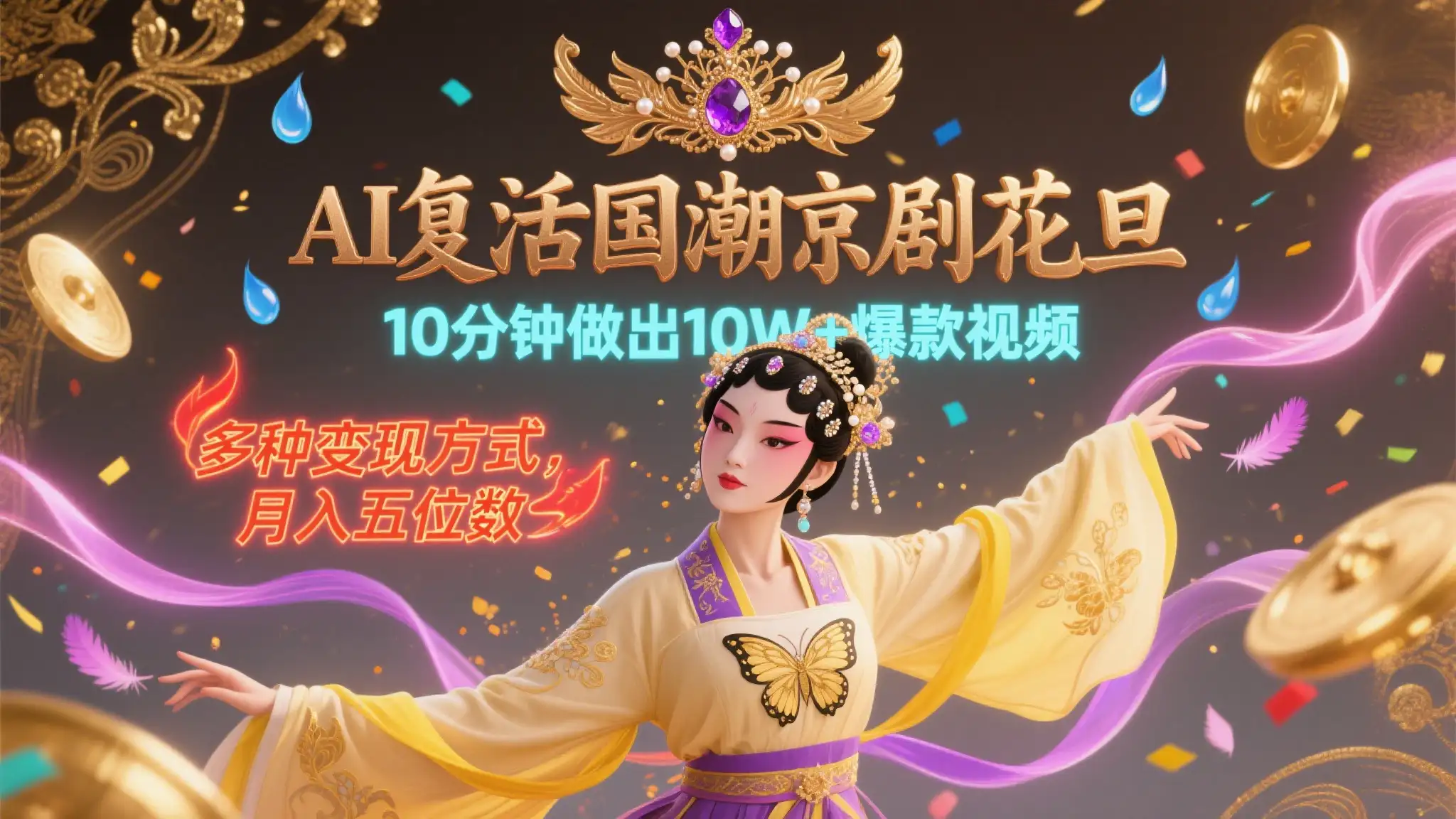 AI复活国潮京剧花旦,10分钟做出10W+爆款视频,单日变现1000+-优优云创网 AI复活国潮京剧花旦,10分钟做出10W+爆款视频,单日变现1000+-优优云创网