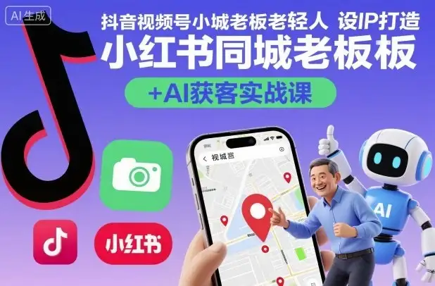 【精】抖音视频号小红书同城老板轻人设IP打造+AI获客实战课,人设打造-算法拆解-拍摄剪辑-内容运营-AI创作-优优云创网 【精】抖音视频号小红书同城老板轻人设IP打造+AI获客实战课,人设打造-算法拆解-拍摄剪辑-内容运营-AI创作-优优云创网