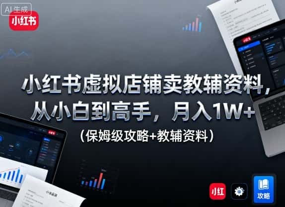 小红书虚拟店铺卖教辅资料,从小白到高手,月入1W+(保姆级攻略+教辅资料)