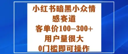 小红书暗黑小众情感赛道,客单价100-300+用户量很大,0门槛即可操作-优优云创网 小红书暗黑小众情感赛道,客单价100-300+用户量很大,0门槛即可操作-优优云创网