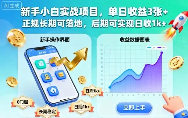 新手小白实战项目,单日收益3张+,正规长期可落地,后期可实现日收1k+【揭秘】-优优云创网 新手小白实战项目,单日收益3张+,正规长期可落地,后期可实现日收1k+【揭秘】-优优云创网