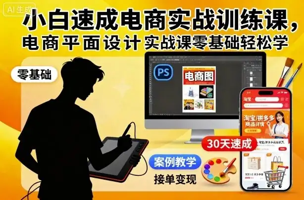 【精】小白速成电商实战训练课,电商平面设计实战课零基础轻松学-优优云创网 【精】小白速成电商实战训练课,电商平面设计实战课零基础轻松学-优优云创网