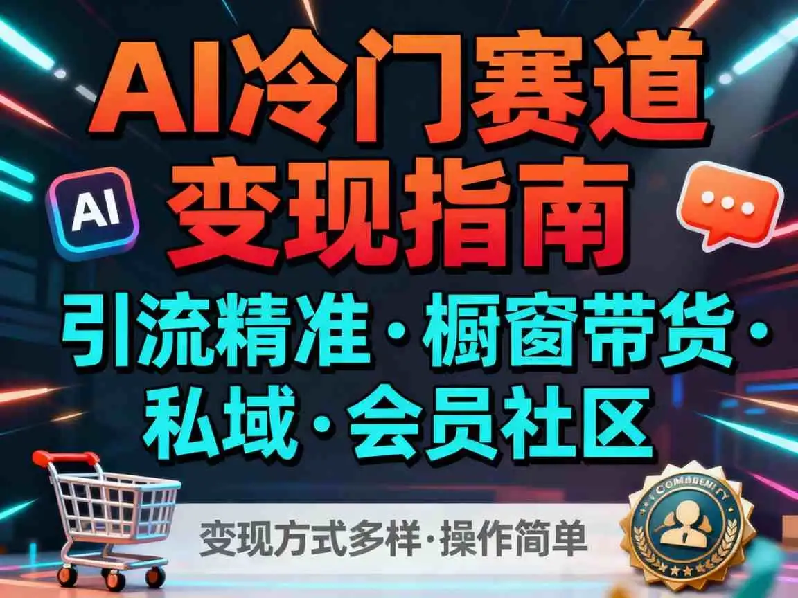 AI冷门赛道,引流精准,橱窗带货+私域+会员社区,变现方式多样,操作简单-优优云创网 AI冷门赛道,引流精准,橱窗带货+私域+会员社区,变现方式多样,操作简单-优优云创网