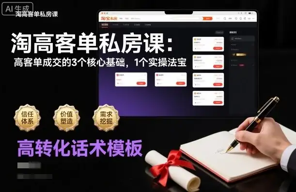 淘高客单私房课:高客单成交的3个核心基础,1个实操法宝-优优云创网 淘高客单私房课:高客单成交的3个核心基础,1个实操法宝-优优云创网