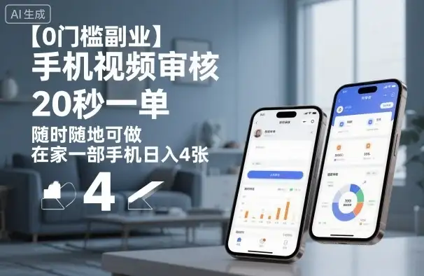 【0门槛副业】手机视频审核,20秒一单,随时随地可做,在家一部手机日入4张【揭秘】-优优云创网 【0门槛副业】手机视频审核,20秒一单,随时随地可做,在家一部手机日入4张【揭秘】-优优云创网