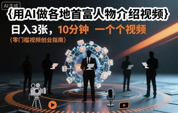 用AI做各地首富人物介绍视频,日入3张,10分钟一个视频-优优云创网 用AI做各地首富人物介绍视频,日入3张,10分钟一个视频-优优云创网