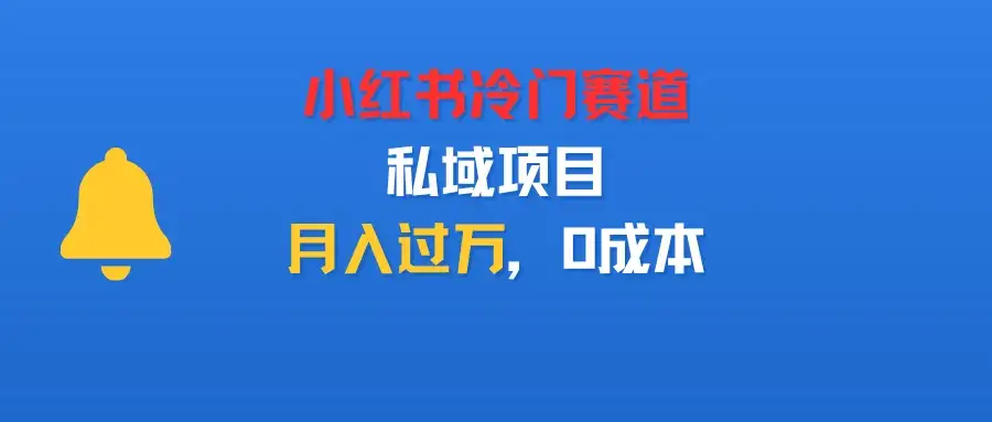小红书冷门赛道,私域项目,月入过万,0成本-优优云创网 小红书冷门赛道,私域项目,月入过万,0成本-优优云创网