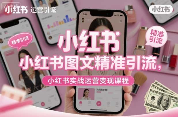 小红书图文精准引流,小红书实战运营变现课程
