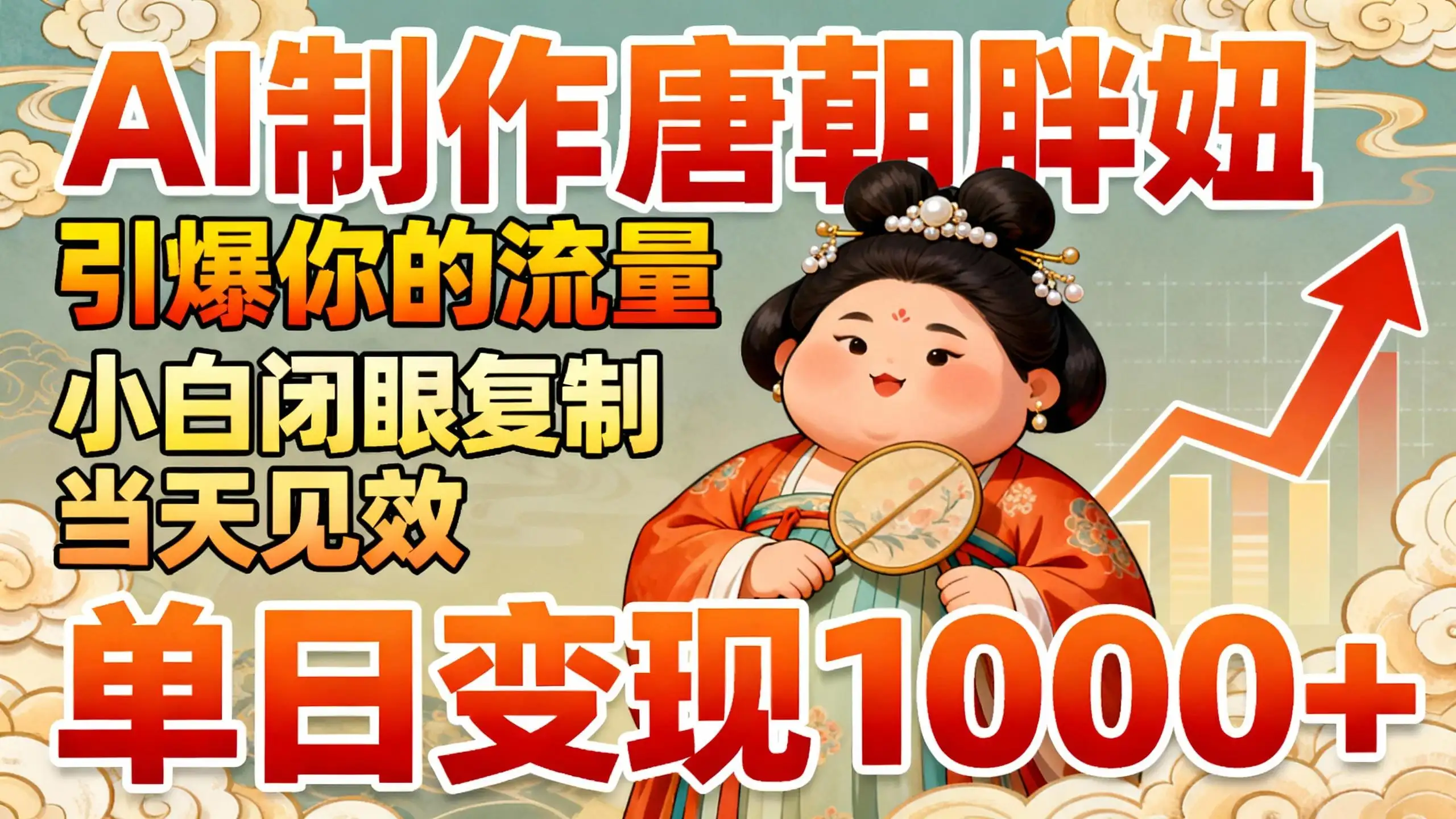 AI制作“唐朝胖妞”引爆你的流量,小白闭眼复制,当天见效,单日变现1000+-优优云创网 AI制作“唐朝胖妞”引爆你的流量,小白闭眼复制,当天见效,单日变现1000+-优优云创网