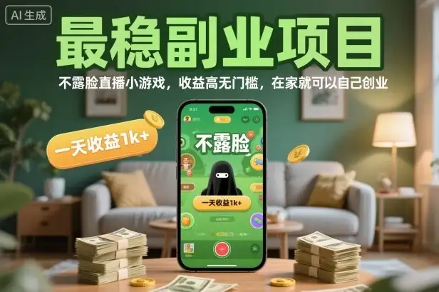 最稳副业项目,不露脸直播小游戏,收益高无门槛,一天收益1k+,在家就可以自己创业【揭秘】-优优云创网 最稳副业项目,不露脸直播小游戏,收益高无门槛,一天收益1k+,在家就可以自己创业【揭秘】-优优云创网