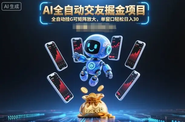 AI全自动交友掘金项目,全自动挂G可矩阵放大,单窗口轻松日入30+【揭秘】-优优云创网 AI全自动交友掘金项目,全自动挂G可矩阵放大,单窗口轻松日入30+【揭秘】-优优云创网