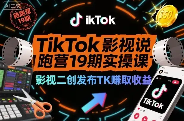 【精】TikTok影视解说陪跑营19期实操课,影视二创发布TK賺取收益,万播收益50美金-优优云创网 【精】TikTok影视解说陪跑营19期实操课,影视二创发布TK賺取收益,万播收益50美金-优优云创网