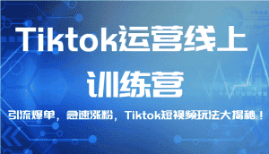 Tiktok运营线上训练营，引流爆单，急速涨粉，Tiktok短视频玩法大揭秘！-优优云创网