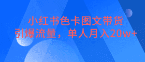 小红书色卡图文带货，引爆流量，单人月入20W+-优优云创网