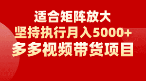 矩阵操作月入5000+，多多视频带货项目，适合新手，也适合老手放大-优优云创网