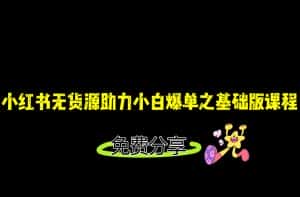小红书无货源店铺从0-1基础版课程,助力小白弯道超车快速爆单!-优优云创网