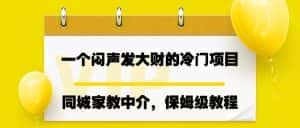 一个闷声发大财的冷门项目,同城家教中介,操作简单,一个月变现7000+,保姆级教程-优优云创网