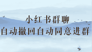 小红书群聊自动撤回、自动同意进群插件 （防截流）-优优云创网