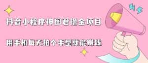 抖音小程序神图君撸金项目，用手机每天拍个手型挂载一下小程序就能赚钱-优优云创网