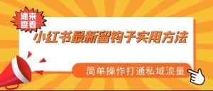 小红书最新留钩子实用方法，简单操作打通私域流量-优优云创网