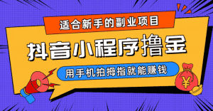 抖音小程序撸金项目,用手机每天拍个拇指挂载一下小程序就能赚钱-优优云创网