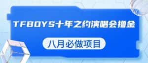 最新蓝海项目,靠最近非常火的TFBOYS十年之约演唱会流量掘金,八月必做的项目-优优云创网