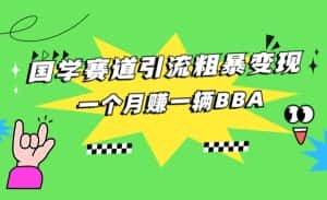 国学赛道引流粗暴变现，一个月赚一辆BBA-优优云创网