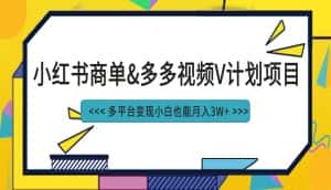 小红书商单最新升级玩法结合多多视频v计划多平台变现-优优云创网