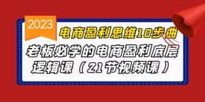 电商盈利-思维10步曲,老板必学的电商盈利底层逻辑课(21节视频课)-优优云创网
