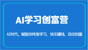 AI学习创富营-AI时代，赋能你终身学习、快乐赚钱、自动创富（更新）-优优云创网