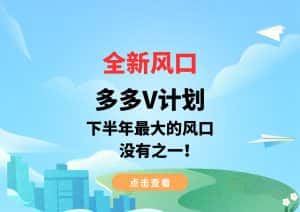 全新风口,多多V计划,下半年最大的风口,没有之一!-优优云创网