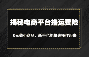揭秘电商平台撸运费险,0元薅小商品,新手也能快速操作起来-优优云创网