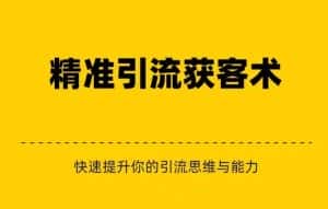 精准引流+私域营销+逆袭赚钱(三件套)快速提升你的赚钱认知与营销思维-优优云创网