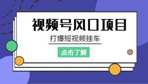 视频号风口项目，打爆短视频挂车-优优云创网