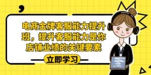 电商-金牌客服能力-提升班,提升客服能力是你店铺业绩的关键要素-优优云创网