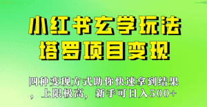 新手也能日入500的玩法,上限极高,小红书玄学玩法,塔罗项目变现大揭秘!!-优优云创网