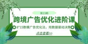 跨境广告·优化进阶课·第23期,8*15数模广告优化法,用数据驱动决策-优优云创网